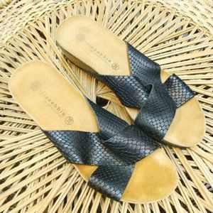 Lola Sabbia Cork Wedge Sandal Crossed Straps